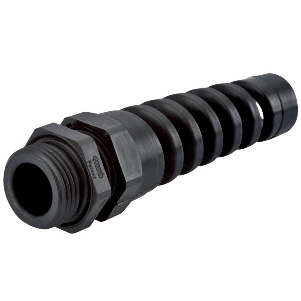PG 7 / 1/4" NPT Black Nylon Standard Flex Multi-Hole (Solid Plug) Cable Gland | Cord Grip | Strain Relief CF07AP-BK