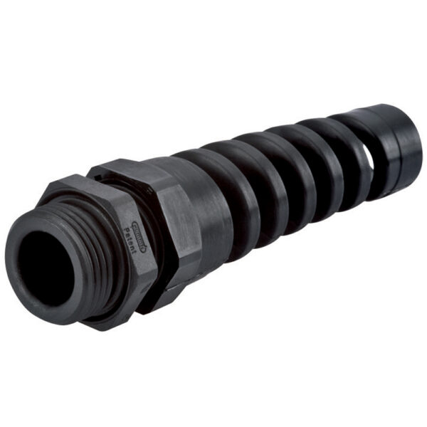 PG 7 / 1/4" NPT Black Nylon Standard Flex Elongated Thread Cable Gland | Cord Grip | Strain Relief CF07CA-BK