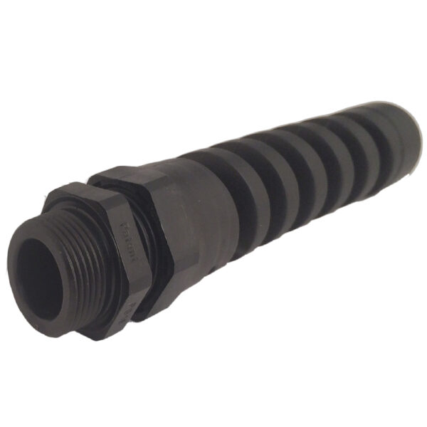 PG 7 / 1/4" NPT Black Nylon Standard Flex Enlarged Body Cable Gland | Cord Grip | Strain Relief CF07GA-BK
