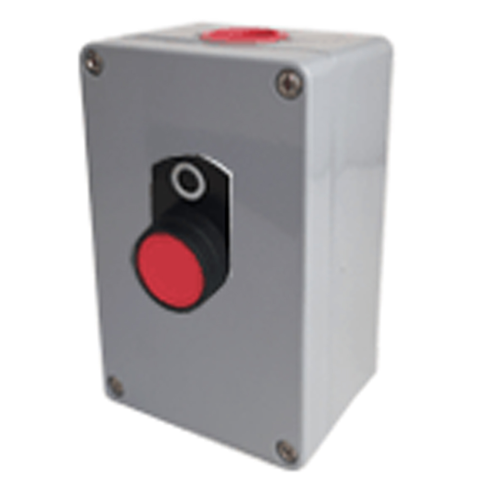 Aluminum Pushbutton Enclosure | One Button Red | MC-1B-NC-F