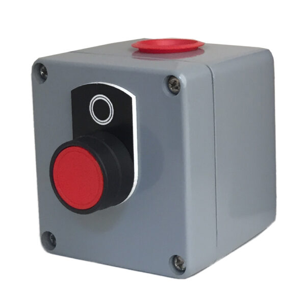 Aluminum Pushbutton Enclosure | One Button Red | MC-1BS-NC-F