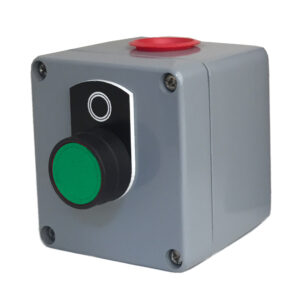 Aluminum Pushbutton Enclosure | One Button Green | MC-1BS-NO-F