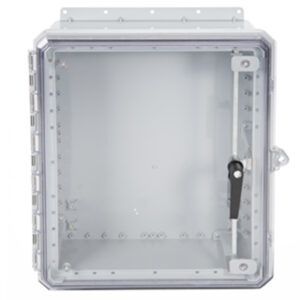 Polycarbonate Enclosure 20" x 16" x 8" | Clear Cover Three Pt Latch w/ Multi-Max Rails | SG201608CTPL