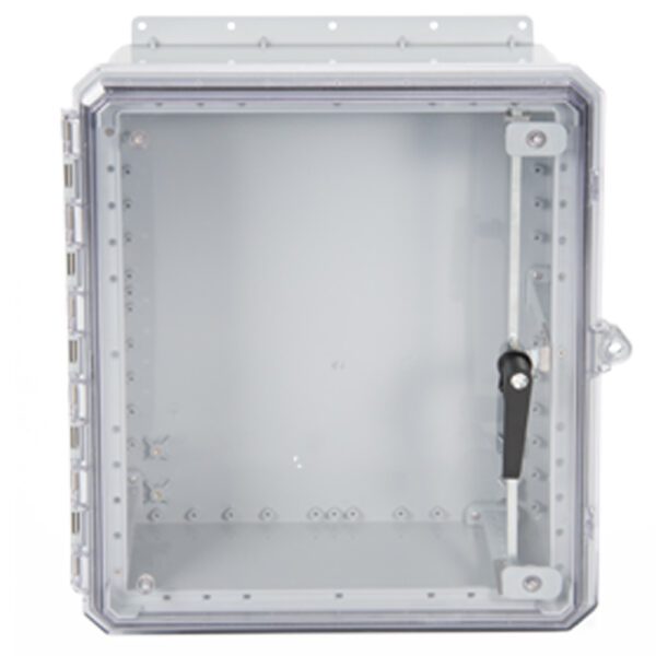 Polycarbonate Enclosure 20" x 16" x 8" | Clear Cover Three Pt Latch w/ Multi-Max Rails | SG201608CTPL