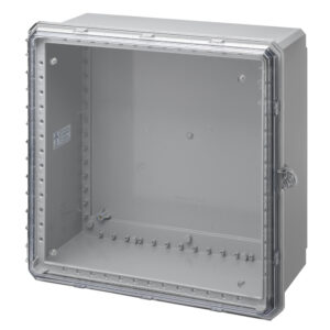 Polycarbonate Enclosure 24" x 24" x 10" | Clear Cover Four Latches Mtg Flanges | SG242410CE