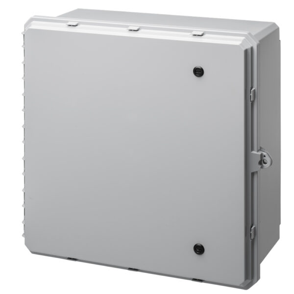 Polycarbonate Enclosure 24" x 24" x 10" | Opaque Cover qtr Turn Latch w/ Multi-Max Rails | SG242410QTL