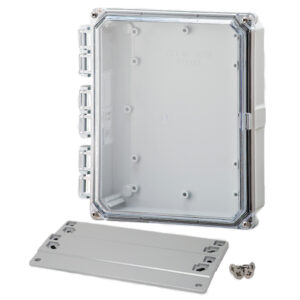 Polycarbonate Enclosure 10" x 8" x 2" | Hinged Clear Four Screw Cover | SH10082HF-6P