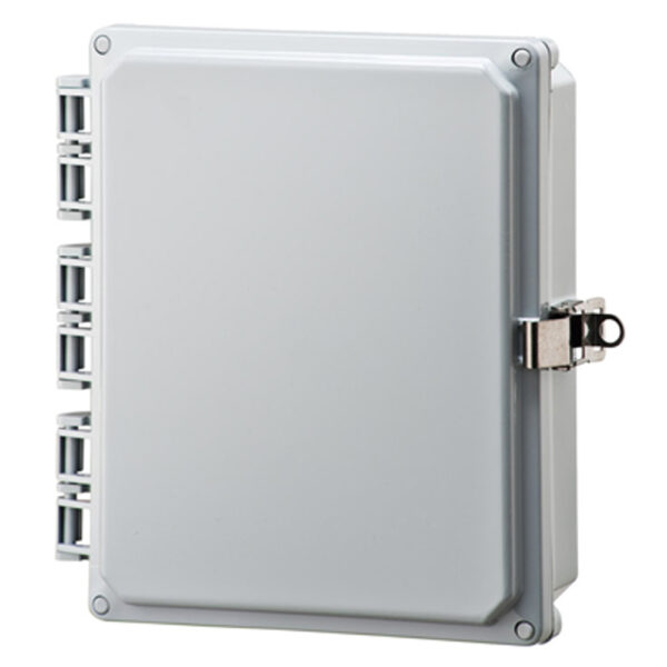 Polycarbonate Enclosure 10" x 8" x 2" | Hinged Opaque Cover Stainless Steel Locking Latch | SH10082HLL
