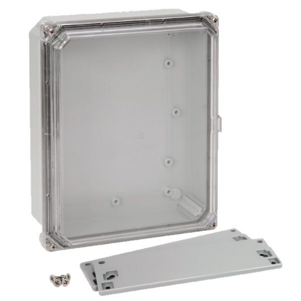 Polycarbonate Enclosure 10" x 8" x 2" | Clear Four Screw Cover | SH10082SCF