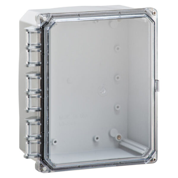 Polycarbonate Enclosure 10" x 8" x 4" | Hinged Clear Two Screw Cover  | SH10084HCF