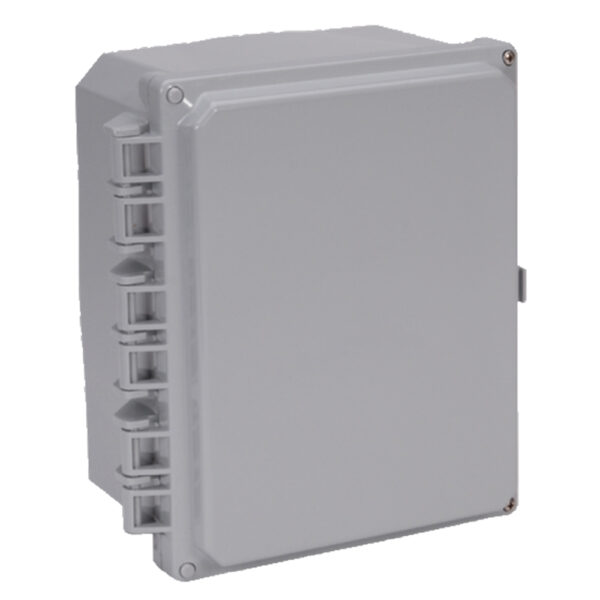 Polycarbonate Enclosure 10" x 8" x 4" | Hinged Opaque Two Screw Cover | SH10084HF-6P