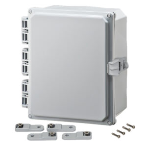 Polycarbonate Enclosure 10" x 8" x 4" | Hinged Opaque Cover Non-Metallic Locking Latch | SH10084HNL