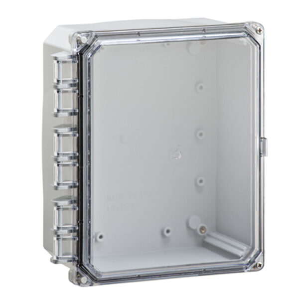 Polycarbonate Enclosure 10" x 8" x 6" | Hinged Clear Two Screw Cover  | SH10086HC