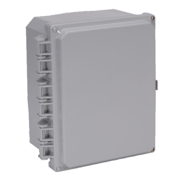 Polycarbonate Enclosure 10" x 8" x 6" | Hinged Opaque Two Screw Cover  | SH10086HC-6P