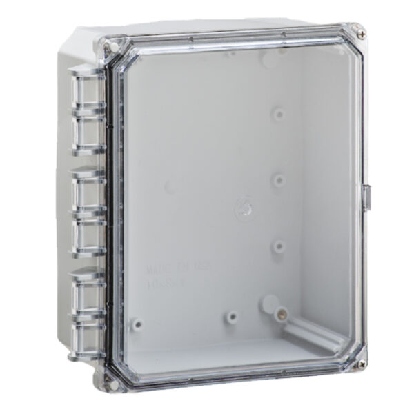 Polycarbonate Enclosure 10" x 8" x 6" | Hinged Clear Two Screw Cover  | SH10086HCF-6P