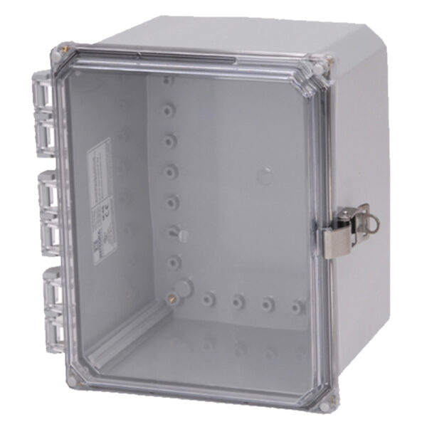 Polycarbonate Enclosure 10" x 8" x 6" | Hinged Clear Cover Stainless Steel Locking Latch | SH10086HCLL