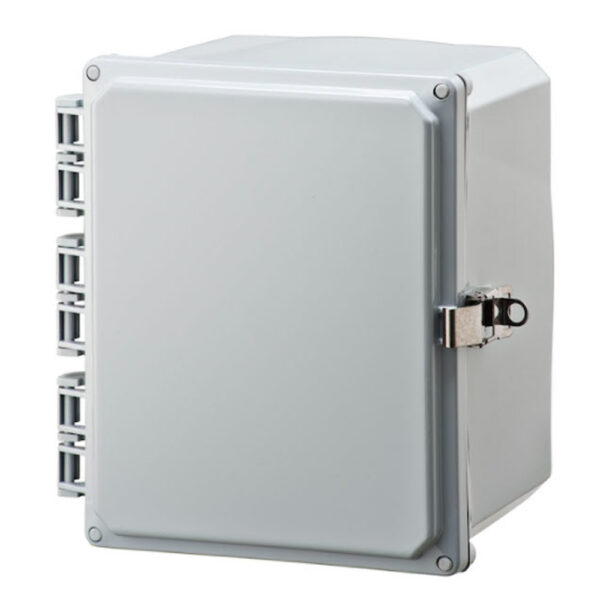 Polycarbonate Enclosure 10" x 8" x 6" | Hinged Opaque Cover Stainless Steel Locking Latch | SH10086HFLL