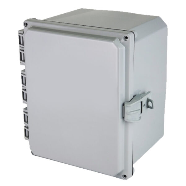 Polycarbonate Enclosure 10" x 8" x 6" | Hinged Opaque Cover Non-Metallic Locking Latch | SH10086HFNL