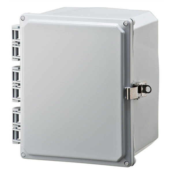 Polycarbonate Enclosure 10" x 8" x 6" | Hinged Opaque Cover Stainless Steel Locking Latch | SH10086HLL
