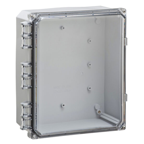 Polycarbonate Enclosure 12" x 10" x 4" | Hinged Clear Two Screw Cover | SH12104HC