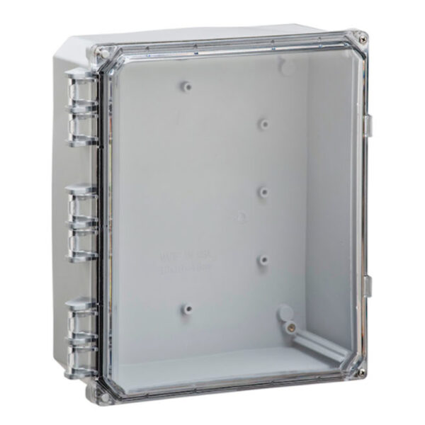 Polycarbonate Enclosure 12" x 10" x 4" | Hinged Clear Opaque Two Screw Cover | SH12104HCF
