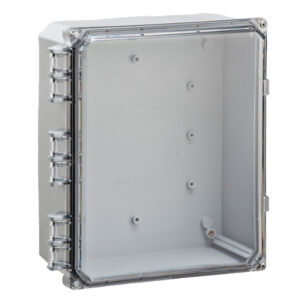 Polycarbonate Enclosure 12" x 10" x 4" | Hinged Clear Two Screw Cover | SH12104HCF-6P