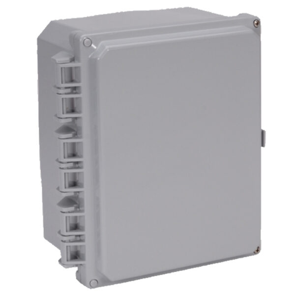 Polycarbonate Enclosure 12" x 10" x 4" | Hinged Opaque Two Screw Cover | SH12104HF-6P