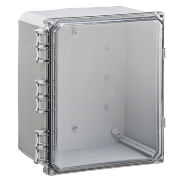 Polycarbonate Enclosure 12" x 10" x 6" | Hinged Clear Two Screw Cover | SH12106HC