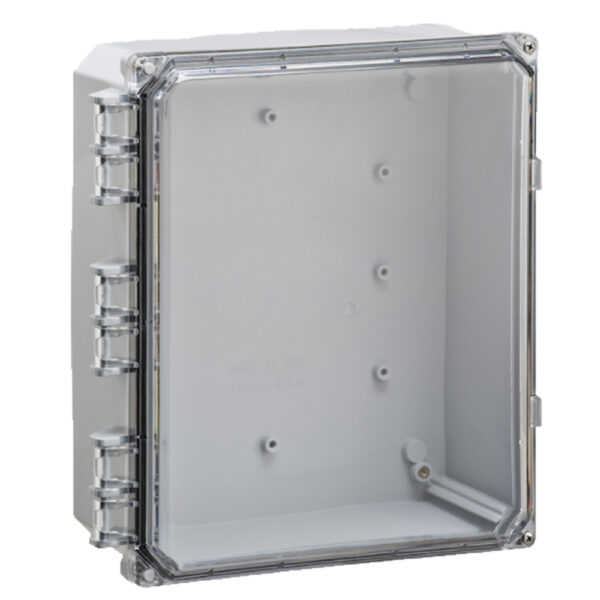Polycarbonate Enclosure 12" x 10" x 6" | Hinged Clear Two Screw Cover  | SH12106HCF-6P