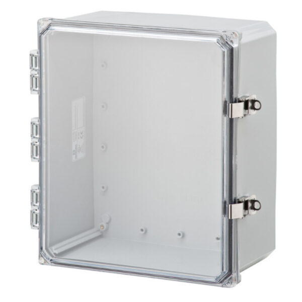 Polycarbonate Enclosure 12" x 10" x 6" | Hinged Clear Cover Stainless Steel Locking Latch | SH12106HCLL