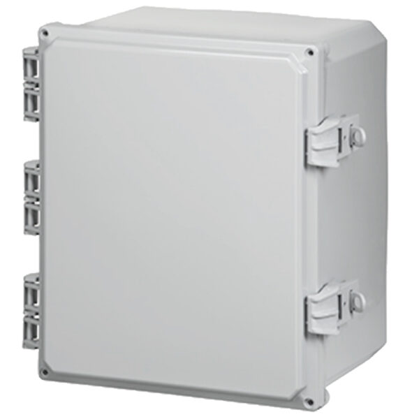 Polycarbonate Enclosure 12" x 10" x 6" | Hinged Opaque Cover Non-Metallic Locking Latch | SH12106HFNL