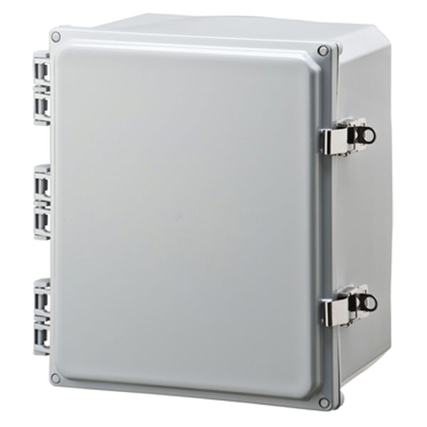 Polycarbonate Enclosure 12" x 10" x 6" | Hinged Opaque Cover Stainless Steel Locking Latch | SH12106HLL