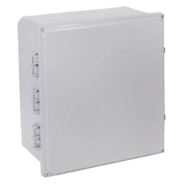 Polycarbonate Enclosure 14" x 12" x 6" | Hinged Opaque Cover Non-Metallic Locking Latch | SH141206H-6P