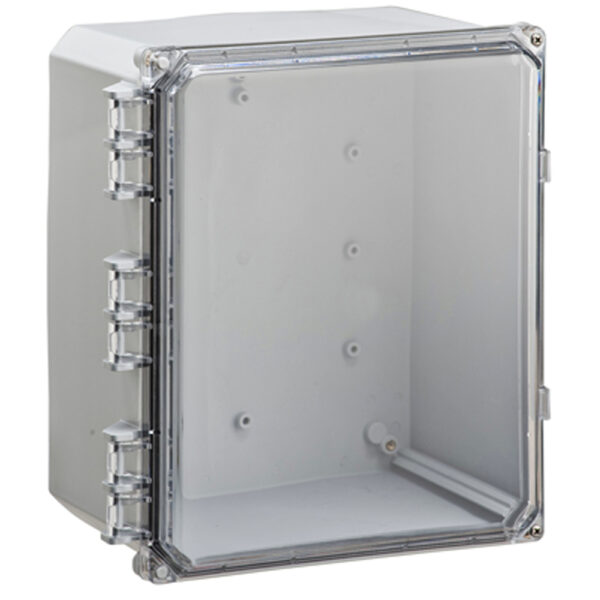 Polycarbonate Enclosure 14" x 12" x 6" | Hinged Clear Two Screw Cover  | SH141206HC