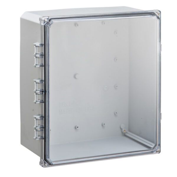 Polycarbonate Enclosure 14" x 12" x 6" | Hinged Clear Two Screw Cover | SH141206HCF-6P