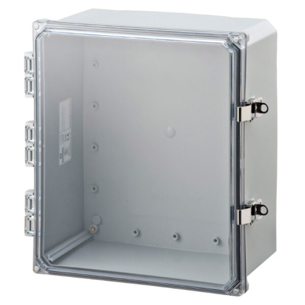 Polycarbonate Enclosure 14" x 12" x 6" | Hinged Clear Cover Stainless Steel Locking Latch | SH141206HCFLL