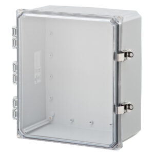 Polycarbonate Enclosure 14" x 12" x 6" | Hinged Clear Cover Stainless Steel Locking Latch | SH141206HCLL