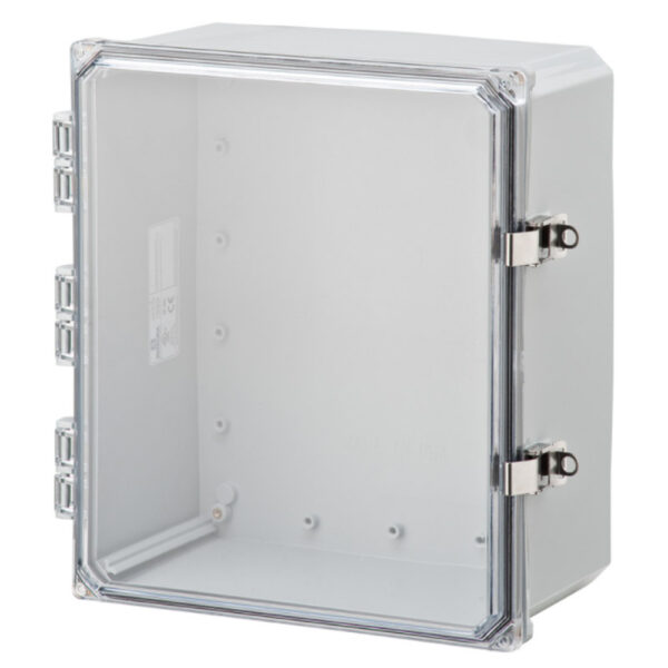 Polycarbonate Enclosure 14" x 12" x 6" | Hinged Clear Cover Stainless Steel Locking Latch | SH141206HCLL