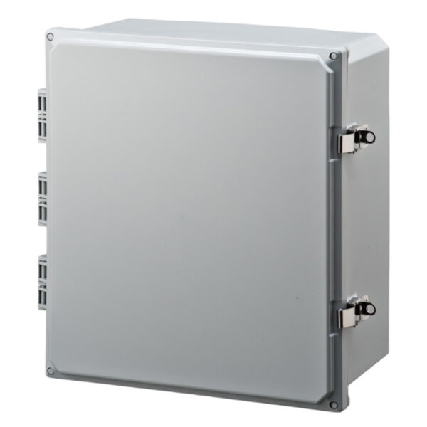 Polycarbonate Enclosure 14" x 12" x 6" | Hinged Opaque Cover Stainless Steel Locking Latch | SH141206HFLL