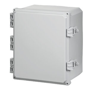 Polycarbonate Enclosure 14" x 12" x 6" | Hinged Opaque Cover Non-Metallic Locking Latch | SH141206HFNL