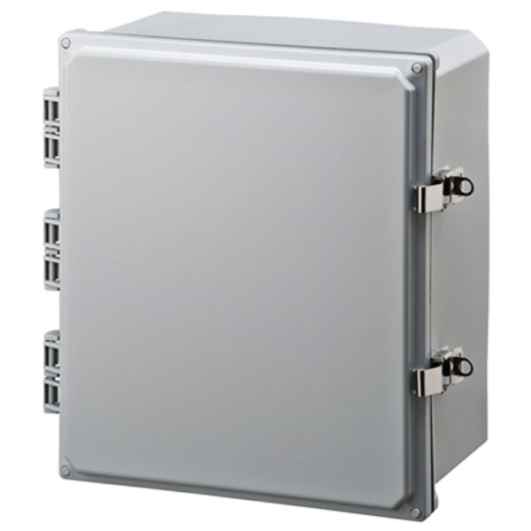 Polycarbonate Enclosure 14" x 12" x 6" | Hinged Opaque Cover Stainless Steel Locking Latch | SH141206HLL