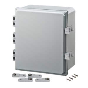 Polycarbonate Enclosure 14" x 12" x 6" | Hinged Opaque Cover Non-Metallic Locking Latch | SH141206HNL