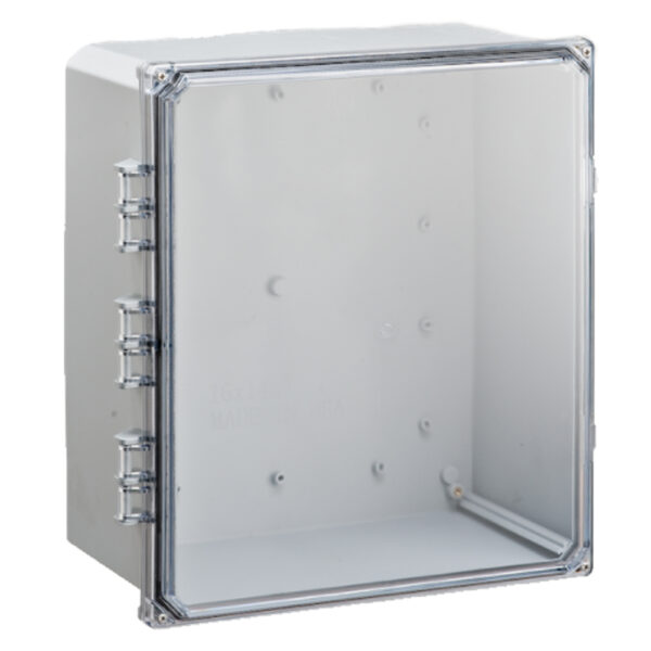 Polycarbonate Enclosure 16" x 14" x 7" | Hinged Clear Four Screw Cover  | SH161407HC-6P