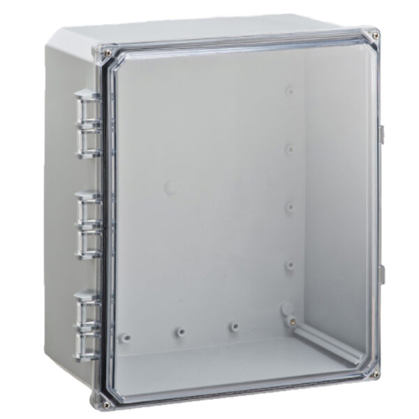 Polycarbonate Enclosure 16" x 14" x 7" | Hinged Clear Four Screw Cover | SH161407HCF-6P