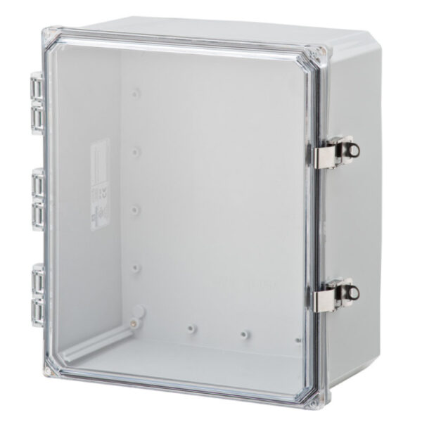 Polycarbonate Enclosure 16" x 14" x 7" | Hinged Clear Cover Stainless Steel Locking Latch | SH161407HCFLL
