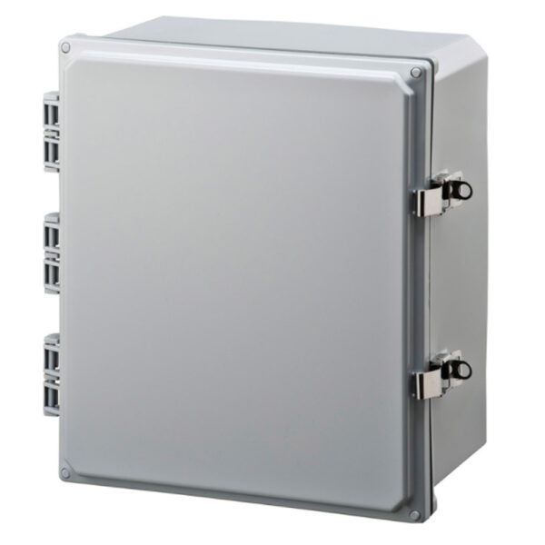 Polycarbonate Enclosure 16" x 14" x 7" | Opaque Hinged Cover Stainless Steel Locking Latch | SH161407HFLL