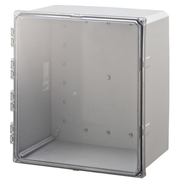 Polycarbonate Enclosure 18" x 16" x 10" | Two Screw Clear Hinged Cover | SH181610HCF