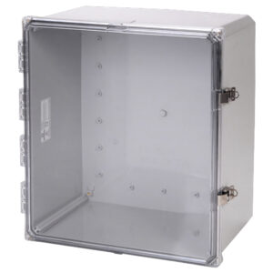Polycarbonate Enclosure 18" x 16" x 10" | Clear Hinged Cover Stainless Steel Locking Latch | SH181610HCFLL