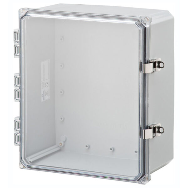 Polycarbonate Enclosure 18" x 16" x 10" | Clear Hinged Stainless Steel Locking Latch | SH181610HCLL