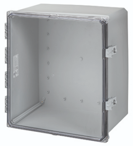Polycarbonate Enclosure 18" x 16" x 10" | Clear Hinged Non-Metallic Locking Latch | SH181610HCNL